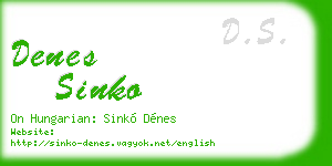 denes sinko business card